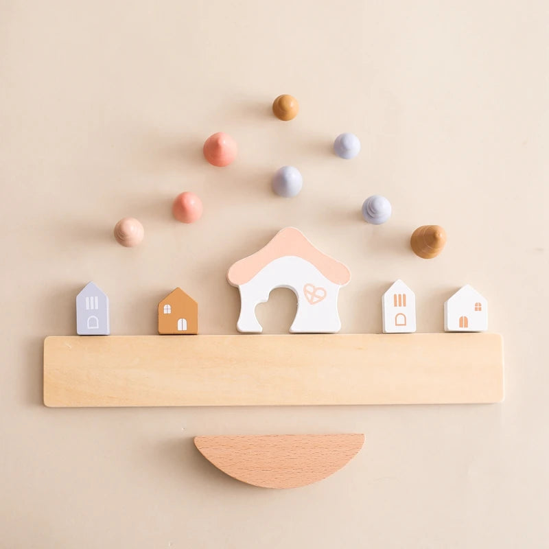 🦁 Montessori Wooden Animal Threading & Seesaw Balance Toy – Educational Sensory Play for Toddlers