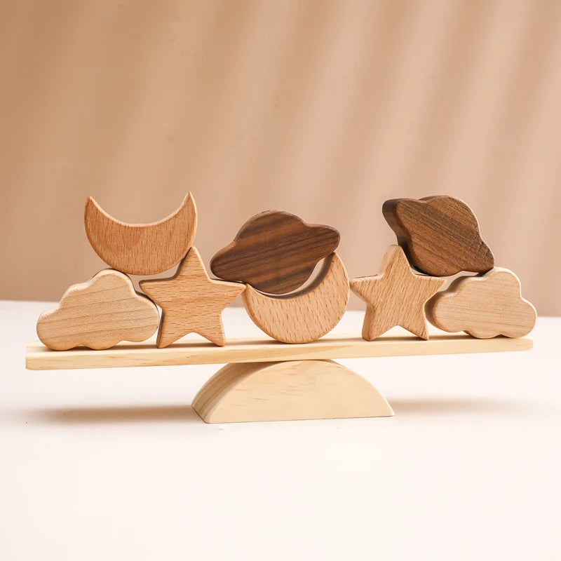 🦁 Montessori Wooden Animal Threading & Seesaw Balance Toy – Educational Sensory Play for Toddlers